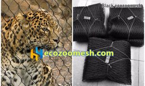 black woven wire cable mesh, black steel rope netting, hand woven black steel cable netting