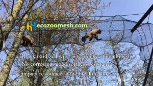 Black oxidized wire rope baboon fence mesh