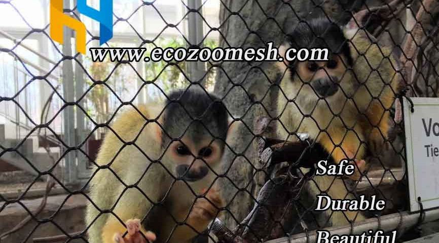 Black oxidized stainless steel monkey exhibit net