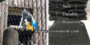 Black oxidized stainless steel monkey exhibit net