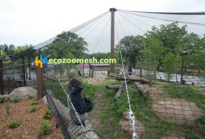 Black stainless steel rope gorilla cage net,black wire rope orangutan exhibit