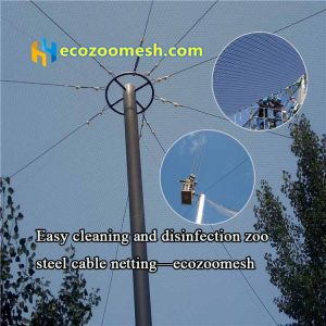 Easy cleaning and disinfection zoo steel cable netting—ecozoomesh