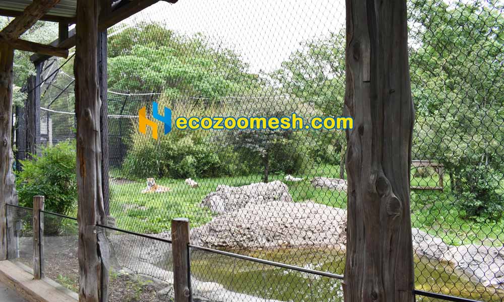 steel cable mesh tiger enclosure fence