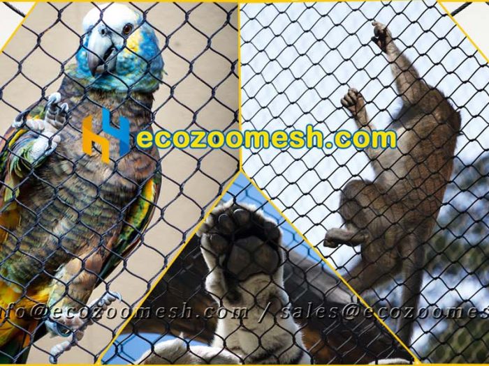 black stainless steel wire cable mesh is very suitable for animal enclosures designing