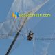 the installation of hand-woven netting mesh of bird aviary