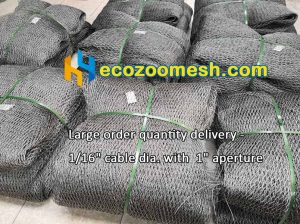 large panels of cable bird enclosure mesh
