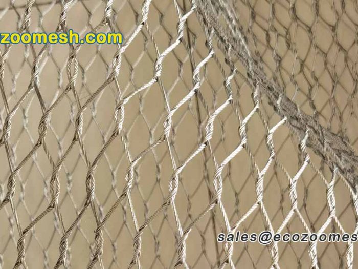 wire ropes weaving x-crossing stainless steel cable mesh