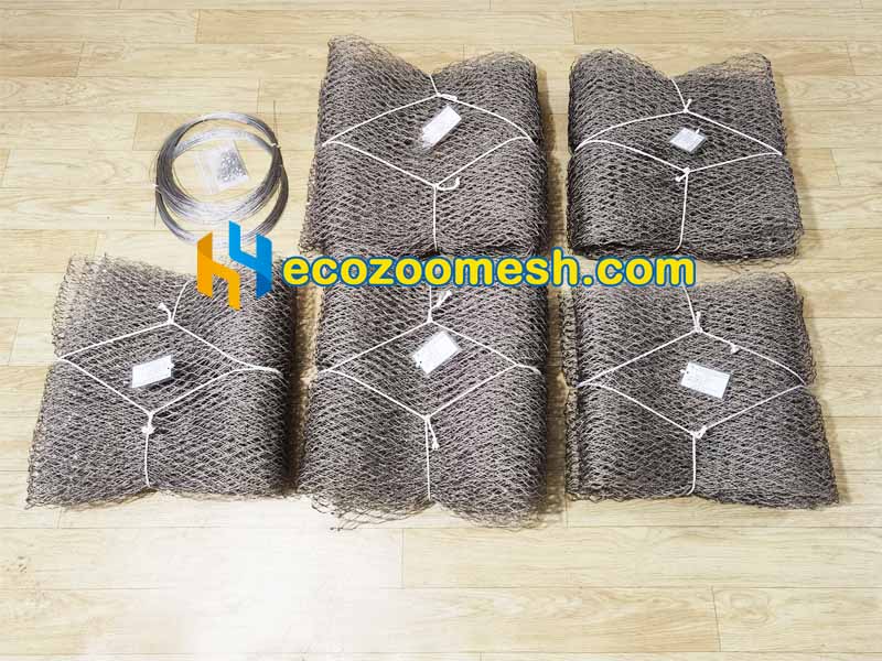 Hand-woven cable netting rolls shipping to Europe