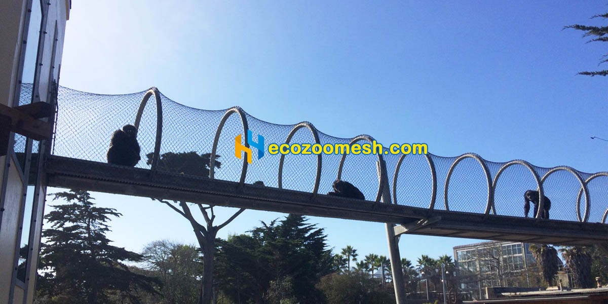 Black Cable Wire Mesh chimp walkway