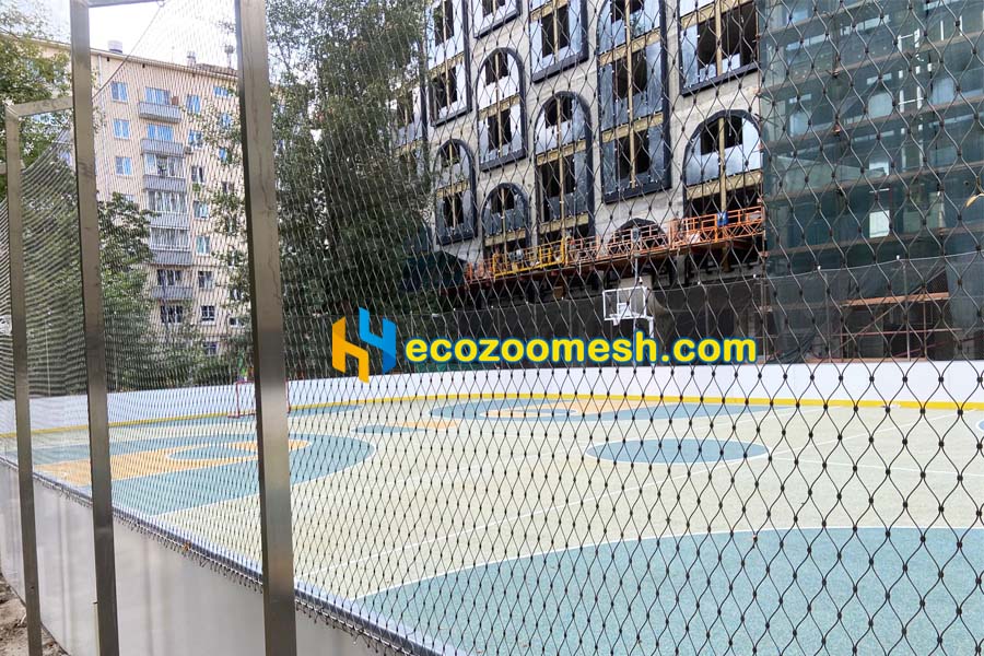 ferrule mesh protects hockey field