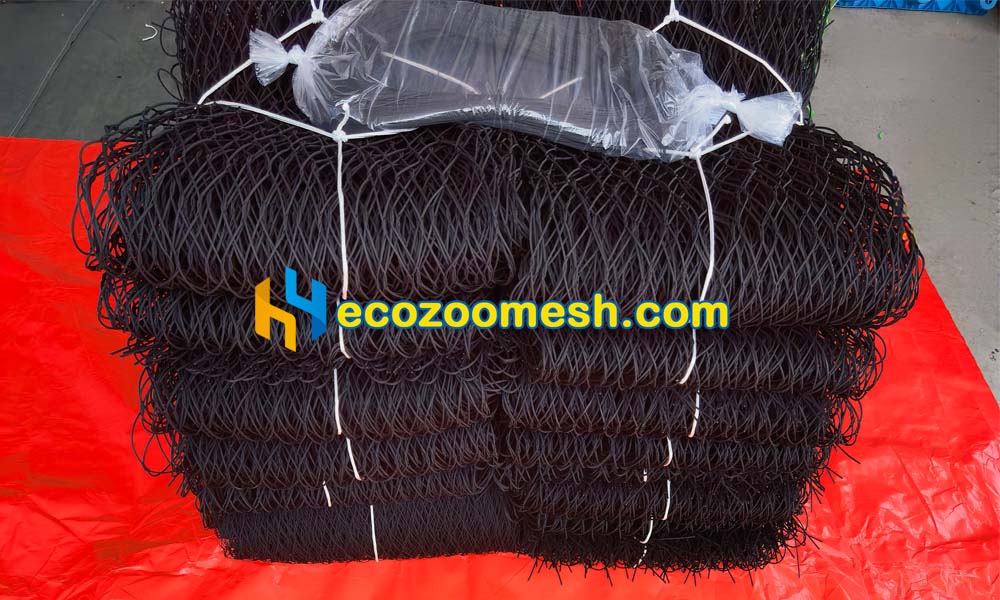 Tiger Enclosure Black Mesh with lacing wires